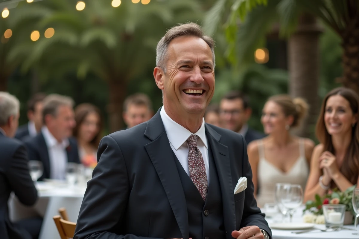 Homme souriant lors d